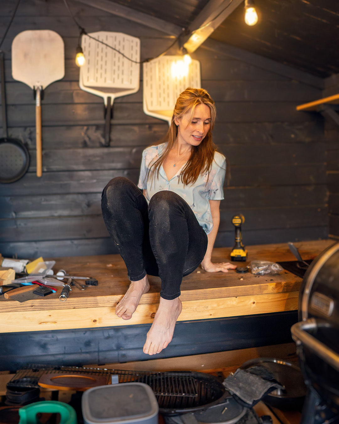 Pizza Peel Hook Hands on Katie