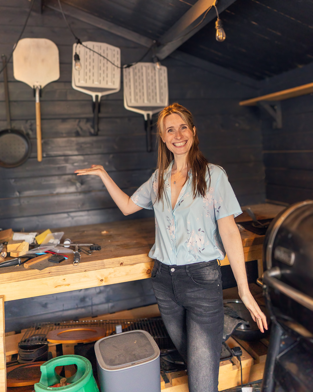 Pizza Peel Hook Hands on Katie